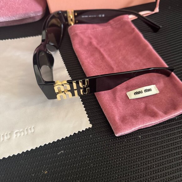 Miu Miu Black & Gold Statement Sunglasses main image 8